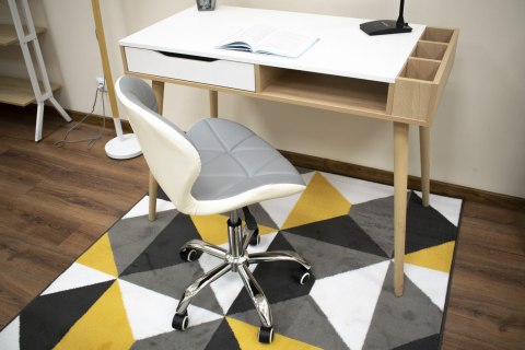 Krzesło Biurkowe LEOBERT AVOLA – Ekoskóra, Ergonomiczne, Obrotowe Szare