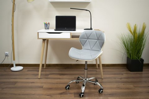 Krzesło Biurkowe LEOBERT AVOLA – Ekoskóra, Ergonomiczne, Obrotowe Szare