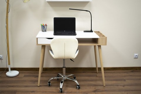 Krzesło Biurkowe LEOBERT AVOLA – Ekoskóra, Ergonomiczne, Obrotowe Szare