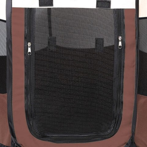 Rozkładany Kojec Ośmiokątny Dla Psa, Kota - 74x74x43cm - Brązowy