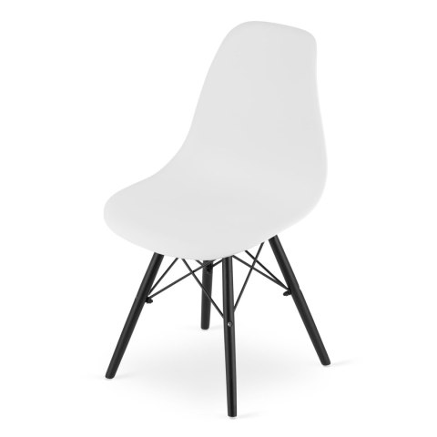 Krzesło Do Jadalni OSAKA Białe Czarne Nogi Styl Skandynawski
