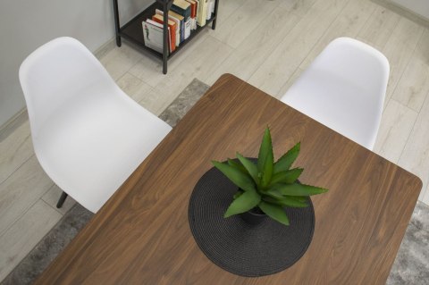 Krzesło Do Jadalni OSAKA Białe Czarne Nogi Styl Skandynawski