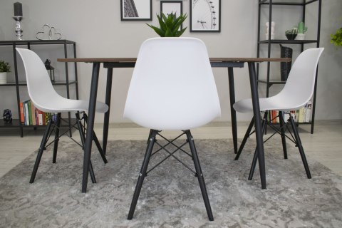Krzesło Do Jadalni OSAKA Białe Czarne Nogi Styl Skandynawski
