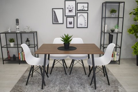 Krzesło Do Jadalni OSAKA Białe Czarne Nogi Styl Skandynawski