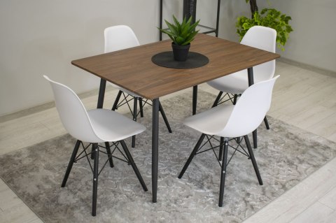 Krzesło Do Jadalni OSAKA Białe Czarne Nogi Styl Skandynawski