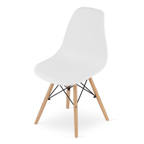 Krzesło Do Jadalni OSAKA Białe Bukowe Nogi Styl Skandynawski