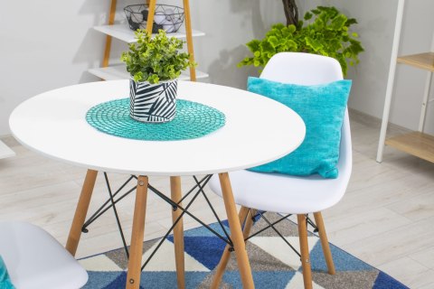 Krzesło Do Jadalni OSAKA Białe Bukowe Nogi Styl Skandynawski