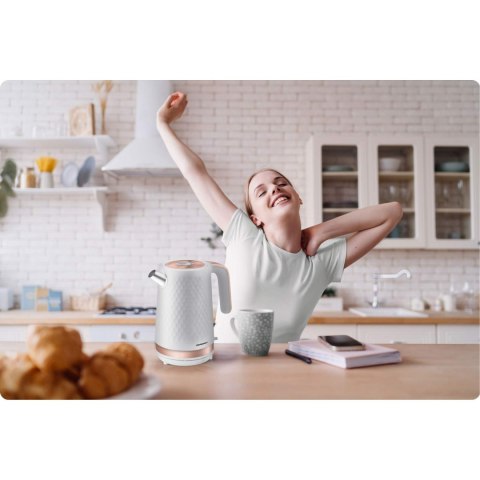 Czajnik Elektryczny Berdsen BD‑705 - Metalowy, 1,7 L, 2200 W, Biel - Miedż