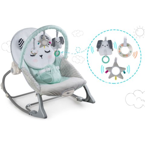 Multifunkcyjny Leżaczek Nukido – Bujaczek, Kołyska, Wibracje - miętowy