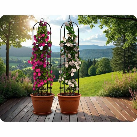 Pergola Ogrodowa Plonos 200x40x40 Czarna Metalowa Na Róże Pnącza
