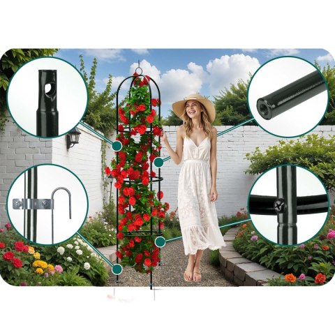 Pergola Ogrodowa Plonos 200x40x40 Czarna Metalowa Na Róże Pnącza