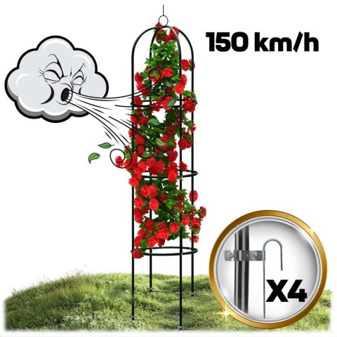 Pergola Ogrodowa Plonos 200x40x40 Czarna Metalowa Na Róże Pnącza