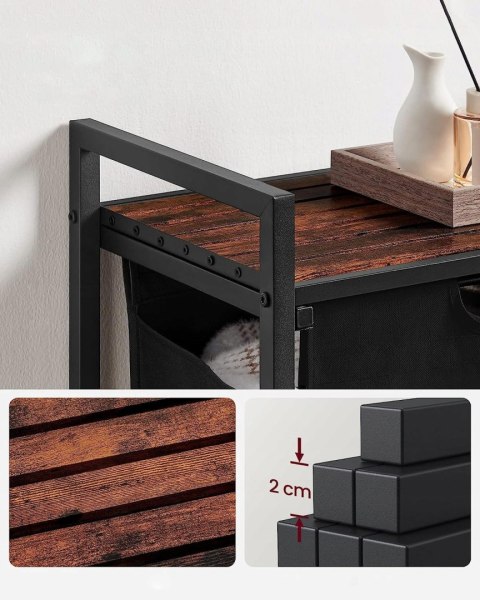 Oskar Loftowy Kosz Na Pranie 65 L Loft Czarny Jednokomorowy Z Blatem