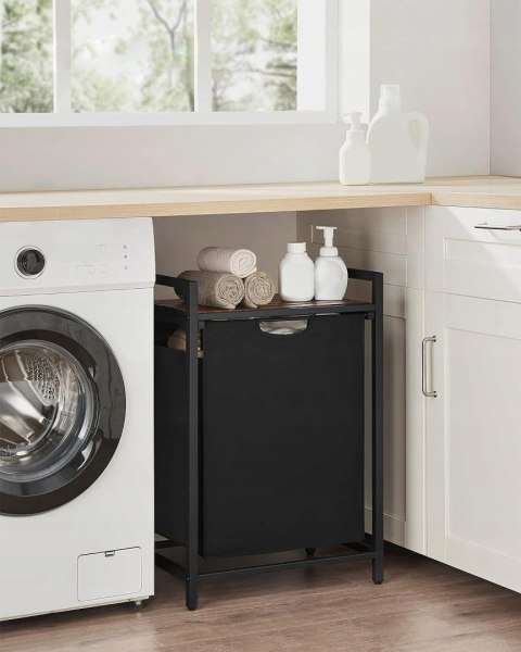 Oskar Loftowy Kosz Na Pranie 65 L Loft Czarny Jednokomorowy Z Blatem