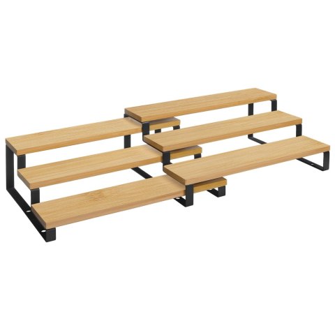 Stojak Na Przyprawy Zestaw Półek Industrial OSKAR Bambus Stal