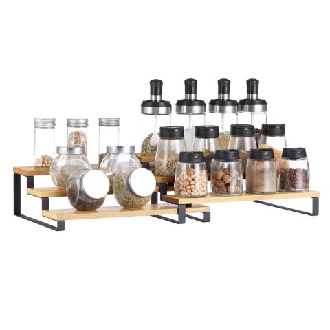 Stojak Na Przyprawy Zestaw Półek Industrial OSKAR Bambus Stal