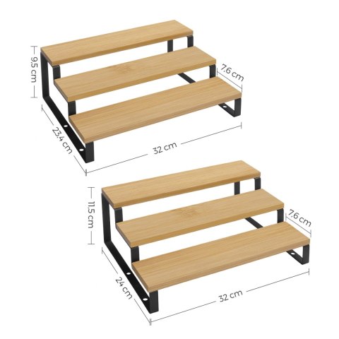 Stojak Na Przyprawy Zestaw Półek Industrial OSKAR Bambus Stal