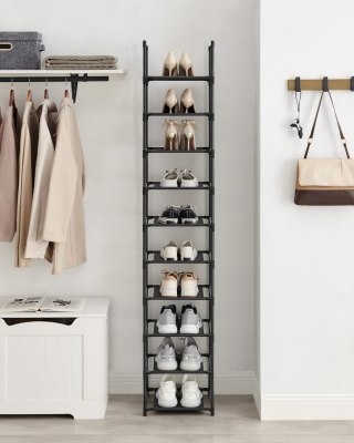 Regał na Buty 10 Półek OSKAR Czarny Loft Stojak Organizer