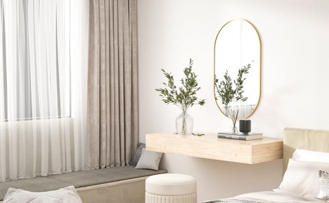 Lustro Owalne 100x50 Loft Industrialne Aluminium Złota Rama