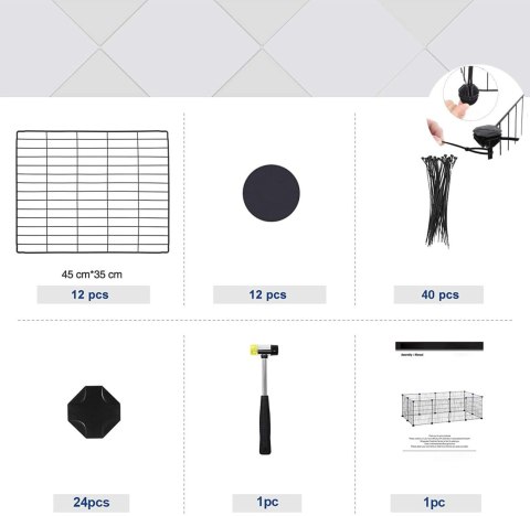 Kojec dla Zwierząt 12 Paneli OSKAR Zagroda Królik Świnka