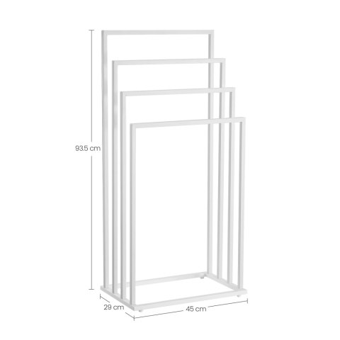 Stojak Łazienkowy na Ręczniki 4 Poziomy Biały Mat