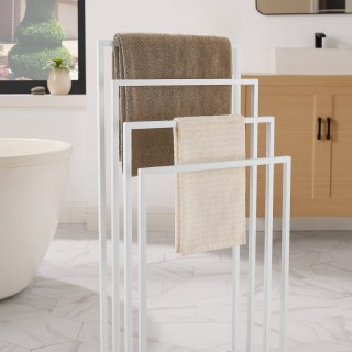 Stojak Łazienkowy na Ręczniki 4 Poziomy Biały Mat