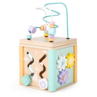 Kostka Edukacyjna Drewniana ECOTOYS Montessori - Sorter, Labirynt, Puzzle
