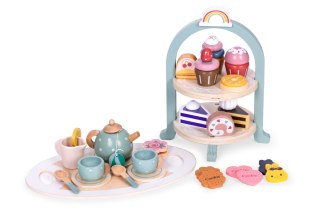 Drewniany Zestaw Do Herbaty Ze Słodyczami ECOTOYS – 27 Elementów