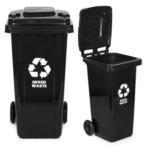 Pojemnik Na Odpady Zmieszane Czarny 120L – Wytrzymały Kosz HDPE