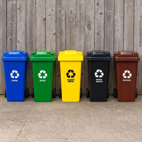 Pojemnik Na Odpady Zmieszane Czarny 120L – Wytrzymały Kosz HDPE