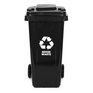 Pojemnik Na Odpady Zmieszane Czarny 120L – Wytrzymały Kosz HDPE