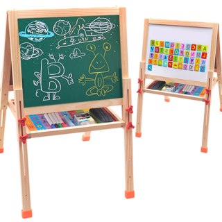 Drewniana Tablica Magnetyczna Kredowa NICEKIDS 45x90cm Regulowana