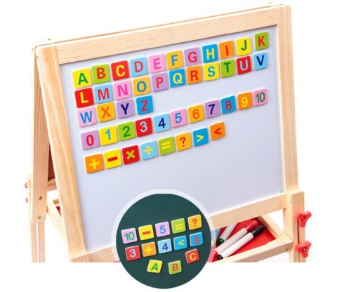 Drewniana Tablica Magnetyczna Kredowa NICEKIDS 45x90cm Regulowana