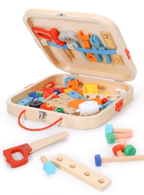 Zestaw Majsterkowicza XXL Drewniany Warsztat Skrzynka Narzędzia