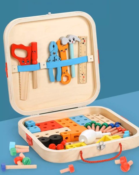 Zestaw Majsterkowicza XXL Drewniany Warsztat Skrzynka Narzędzia