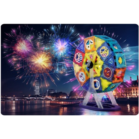 Klocki Magnetyczne Konstrukcyjne Karuzela RicoKids – 71 Elementów, 3D