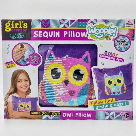 Kreatywny Zestaw Do Szycia Poduszka Sowa Z Cekinami Woopie ART&FUN
