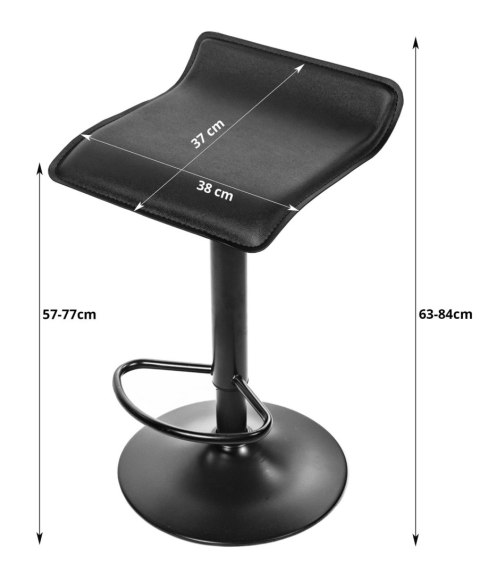 Hoker Obrotowy 63-84 cm OSKAR FORT Ekoskóra Czarny Loft