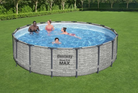Basen stelażowy Steel Pro MAX 488x122 Imitacja Kamienia 16FT BESTWAY 5w1 + Akcesoria Basen stelażowy Steel Pro MAX 488x122 Imitacja Kamienia 16FT BESTWAY 5w1 + Akcesoria