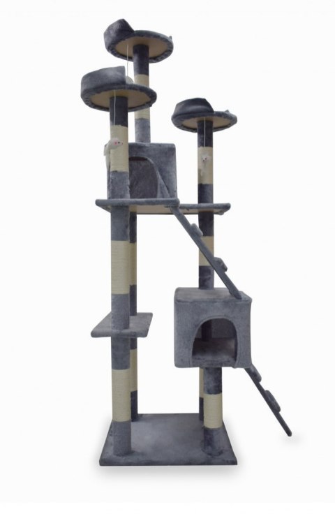 Drapak Dla Kota 170cm Duży Drzewko Domek Sizal Platformy Szary