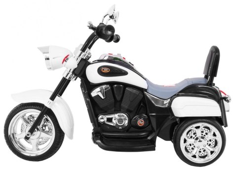 Motorek Chopper NightBike Biały – LED, Dźwięki i Biegi Przód/Tył Motorek Chopper NightBike Biały – LED, Dźwięki i Biegi Przód/Tył
