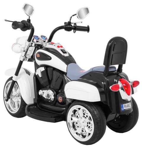Motorek Chopper NightBike Biały – LED, Dźwięki i Biegi Przód/Tył Motorek Chopper NightBike Biały – LED, Dźwięki i Biegi Przód/Tył