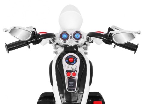 Motorek Chopper NightBike Biały – LED, Dźwięki i Biegi Przód/Tył Motorek Chopper NightBike Biały – LED, Dźwięki i Biegi Przód/Tył