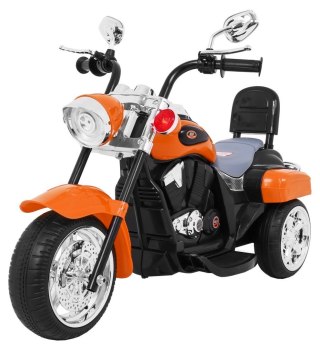 Motorek Chopper NightBike Pomarańczowy – LED, Dźwięki i Biegi Przód/Tył