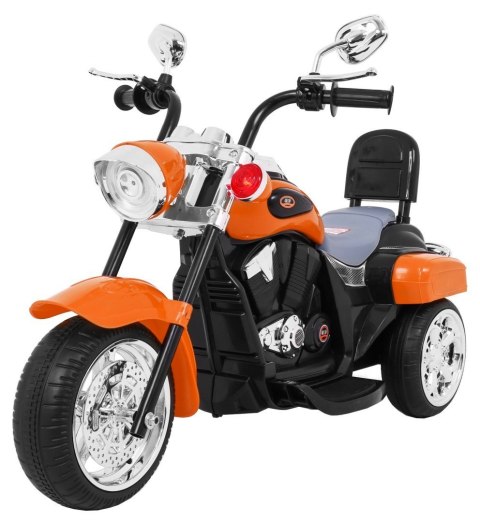 Motorek Chopper NightBike Pomarańczowy – LED, Dźwięki i Biegi Przód/Tył Motorek Chopper NightBike Pomarańczowy – LED, Dźwięki i Biegi Przód/Tył