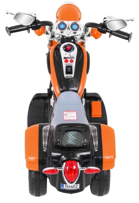 Motorek Chopper NightBike Pomarańczowy – LED, Dźwięki i Biegi Przód/Tył Motorek Chopper NightBike Pomarańczowy – LED, Dźwięki i Biegi Przód/Tył