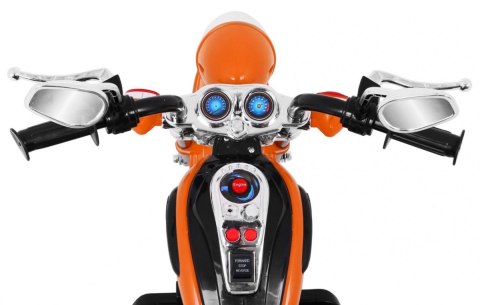 Motorek Chopper NightBike Pomarańczowy – LED, Dźwięki i Biegi Przód/Tył Motorek Chopper NightBike Pomarańczowy – LED, Dźwięki i Biegi Przód/Tył