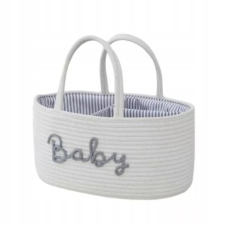 Organizer Na Pieluszki Do Przewijaka I Wózka Baby – Biały, 36x22x18 Cm