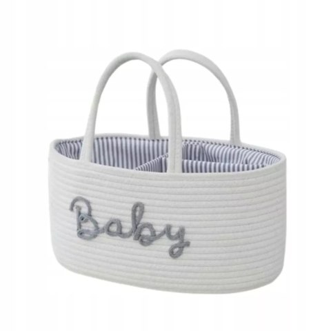 Organizer Na Pieluszki Do Przewijaka I Wózka Baby – Biały, 36x22x18 Cm