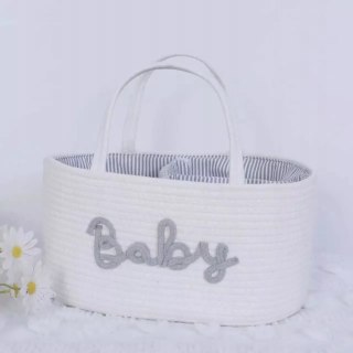 Organizer Na Pieluszki Do Przewijaka I Wózka Baby – Biały, 36x22x18 Cm